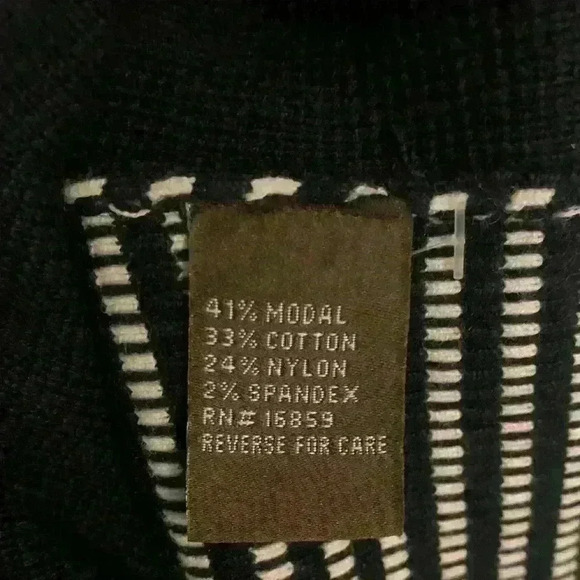 J. McLaughlin Black White Striped Sweater Dress Long Sleeve, Womens Size Medium - Picture 9 of 10